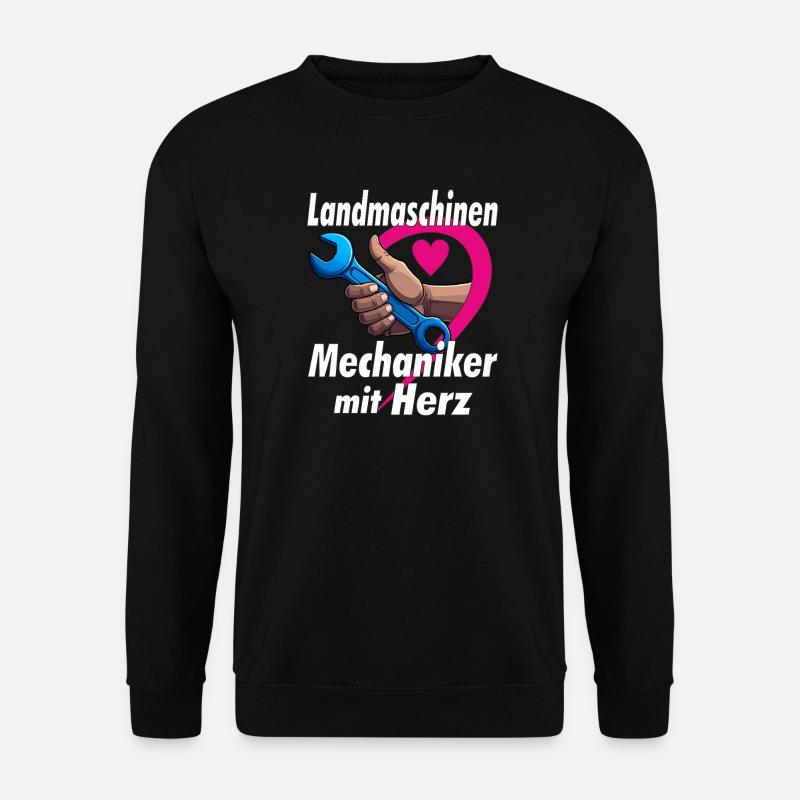 Landmaschinen Mechaniker mit HERZ - Unisex Pullover - Schwarz