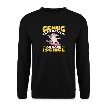 Ischgl Skiurlaub Lustiges Après Ski Alpen Party - Unisex Pullover - Schwarz - Vorne - Alina (178cm) & Michal (187cm)