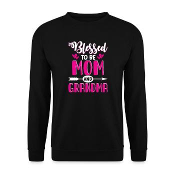 Cadeau de grand-mère Cadeaux de Noël Grand-mère - Sweat-shirt Unisexe - noir - Devant - Alina (178cm) & Michal (187cm)