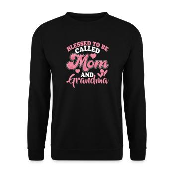 Cadeau de grand-mère Cadeaux de Noël Grand-mère - Sweat-shirt Unisexe - noir - Devant - Alina (178cm) & Michal (187cm)