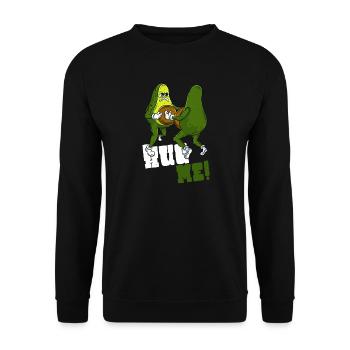 Avocado Hug - Unisex Sweatshirt - black - Front - Alina (178cm) & Michal (187cm)