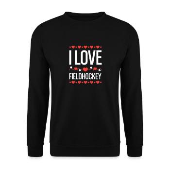 J’adore le hockey sur gazon - Sweat-shirt Unisexe - noir - Devant - Alina (178cm) & Michal (187cm)