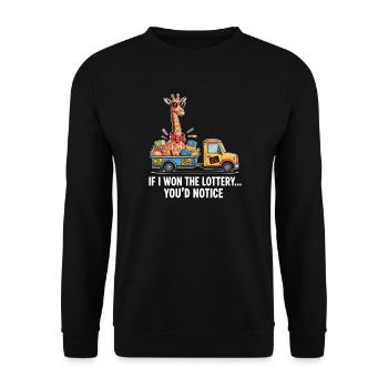Funny If I Won The Lottery You’d Notice Yacht boat - Unisex Pullover - Schwarz - Vorne - Alina (178cm) & Michal (187cm)