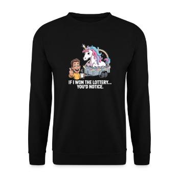 Funny If I Won The Lottery You’d Notice Yacht boat - Unisex Pullover - Schwarz - Vorne - Alina (178cm) & Michal (187cm)