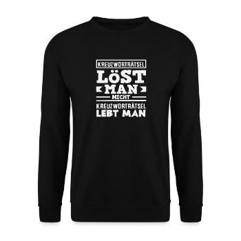 Crossword Life Hobby Puzzle Humor - Unisex Sweatshirt - black - Front - Alina (178cm) & Michal (187cm)