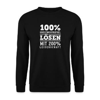 Crossword Puzzle Passion Hobby Humor - Unisex Sweatshirt - black - Front - Alina (178cm) & Michal (187cm)