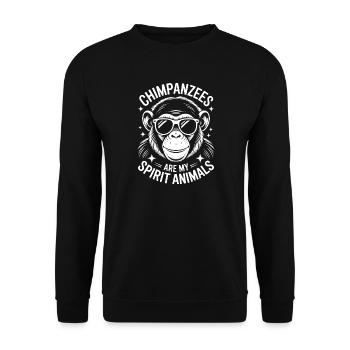 Chimpanzee Saying Monkey Funny Chimpanzee Gift - Unisex Sweatshirt - black - Front - Alina (178cm) & Michal (187cm)