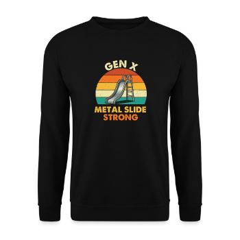 Gen X Métal Slide Fort Feral Enfance Citation - Sweat-shirt Unisexe - noir - Devant - Alina (178cm) & Michal (187cm)