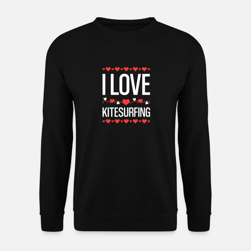 I Love Kitesurfing - Unisex Pullover - Schwarz