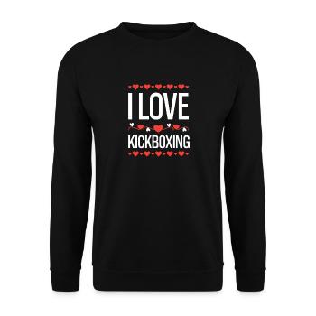 I Love Kickboxing  - Unisex Pullover - Schwarz - Vorne - Alina (178cm) & Michal (187cm)