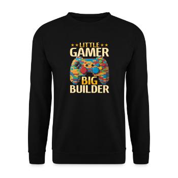Building Blocks Gamer Gaming Brick Builder - Unisex Pullover - Schwarz - Vorne - Alina (178cm) & Michal (187cm)