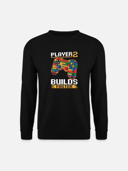 Building Blocks Gamer Gaming Brick Builder - Unisex Sweatshirt - black