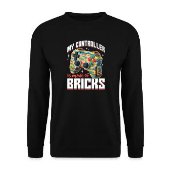 Building Blocks Gamer Gaming Brick Builder - Unisex Pullover - Schwarz - Vorne - Alina (178cm) & Michal (187cm)