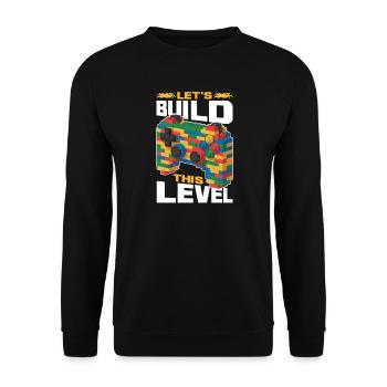 Building Blocks Gamer Gaming Brick Builder - Unisex Pullover - Schwarz - Vorne - Alina (178cm) & Michal (187cm)