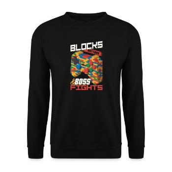 Building Blocks Gamer Gaming Brick Builder - Unisex Pullover - Schwarz - Vorne - Alina (178cm) & Michal (187cm)