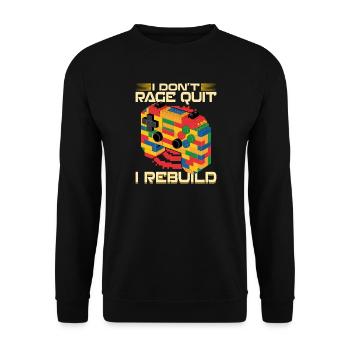 Building Blocks Gamer Gaming Brick Builder - Unisex Pullover - Schwarz - Vorne - Alina (178cm) & Michal (187cm)