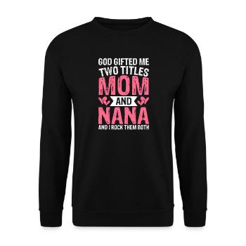 Oma Mama Geschenk Weihnachtsgeschenke Großmutter  - Unisex Pullover - Schwarz - Vorne - Alina (178cm) & Michal (187cm)