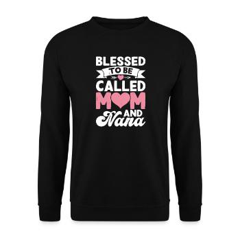 Oma Mama Geschenk Weihnachtsgeschenke Großmutter  - Unisex Pullover - Schwarz - Vorne - Alina (178cm) & Michal (187cm)