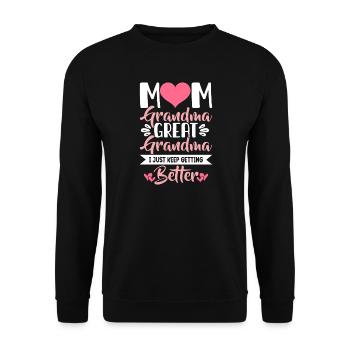 Oma Mama Geschenk Weihnachtsgeschenke Großmutter  - Unisex Pullover - Schwarz - Vorne - Alina (178cm) & Michal (187cm)