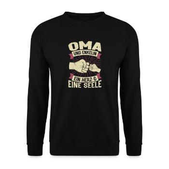 Grand-mère et petite-fille Un cœur et une âme - Sweat-shirt Unisexe - noir - Devant - Alina (178cm) & Michal (187cm)