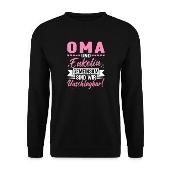 Mamie et petite-fille Ensemble, nous sommes imbattables - Sweat-shirt Unisexe - noir - Devant - Alina (178cm) & Michal (187cm)