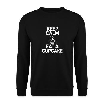 Keep Calm and Eat a Cupcake - Unisex Sweatshirt - black - Front - Alina (178cm) & Michal (187cm)