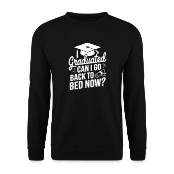 Drôle Graduation Citation Diplômé - Sweat-shirt Unisexe - noir - Devant - Alina (178cm) & Michal (187cm)