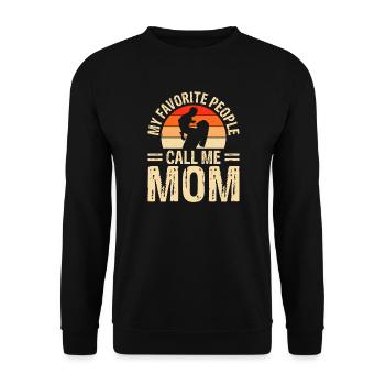Mama Muttertag Geschenk Weihnachtsgeschenke   - Unisex Pullover - Schwarz - Vorne - Alina (178cm) & Michal (187cm)