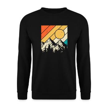 Hiking Hiker Mountaineer Gift - Unisex Sweatshirt - black - Front - Alina (178cm) & Michal (187cm)