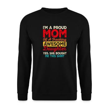 Mama Muttertag Geschenk Weihnachtsgeschenke   - Unisex Pullover - Schwarz - Vorne - Alina (178cm) & Michal (187cm)