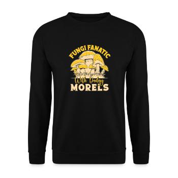 Mushroom Foraging Hunter Fungi Fanatic Morel - Unisex Sweatshirt - black - Front - Alina (178cm) & Michal (187cm)