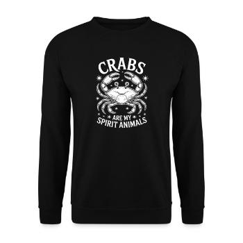 Krabben Spruch Krabbe Lustiges Krabben Geschenk - Unisex Pullover - Schwarz - Vorne - Alina (178cm) & Michal (187cm)