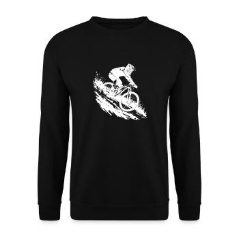 Energisches Mountainbike Art Cycling - Unisex Pullover - Schwarz - Vorne - Alina (178cm) & Michal (187cm)