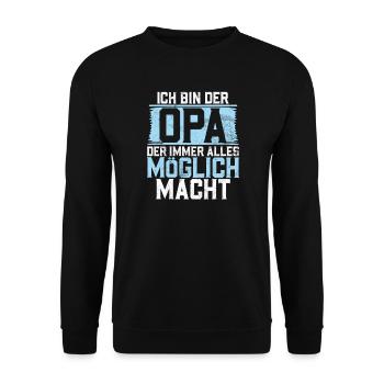 I'm the grandpa who always makes everything possible - Unisex Sweatshirt - black - Front - Alina (178cm) & Michal (187cm)