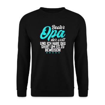 Bester Opa Der Welt Großßeltern Großpapa - Unisex Pullover - Schwarz - Vorne - Alina (178cm) & Michal (187cm)