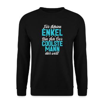 To my grandchildren, I'm the coolest man in the world - Unisex Sweatshirt - black - Front - Alina (178cm) & Michal (187cm)