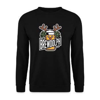 Brewdolph Rentier Bier Weihnachtswitz - Unisex Pullover - Schwarz - Vorne - Alina (178cm) & Michal (187cm)