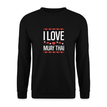 I Love Muay Thai - Unisex Pullover - Schwarz - Vorne - Alina (178cm) & Michal (187cm)