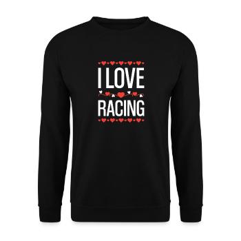 J’adore le design de cœur de course - Sweat-shirt Unisexe - noir - Devant - Alina (178cm) & Michal (187cm)