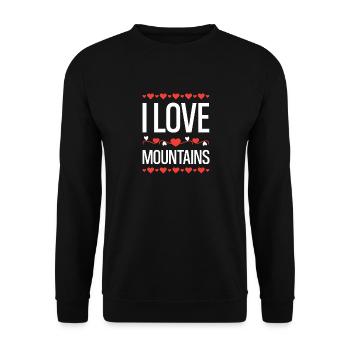 Ich liebe Berge  - Unisex Pullover - Schwarz - Vorne - Alina (178cm) & Michal (187cm)