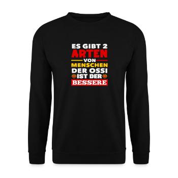 2 types de personnes Ossi disant fierté de la RDA - Sweat-shirt Unisexe - noir - Devant - Alina (178cm) & Michal (187cm)