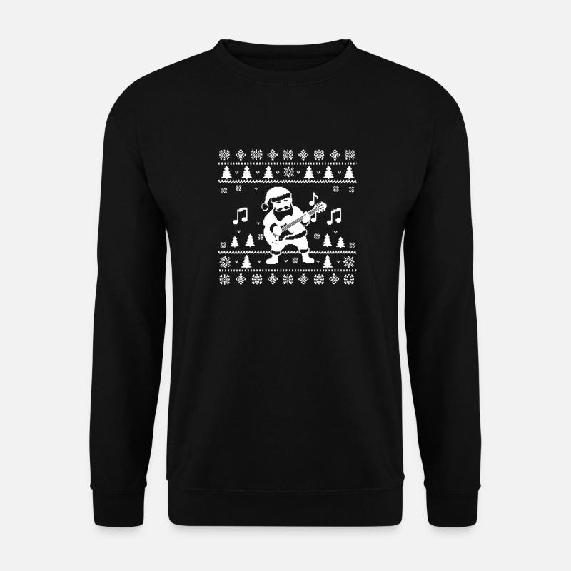 Weihnachtsmann spielt Gitarre XMas - Unisex Pullover - Schwarz