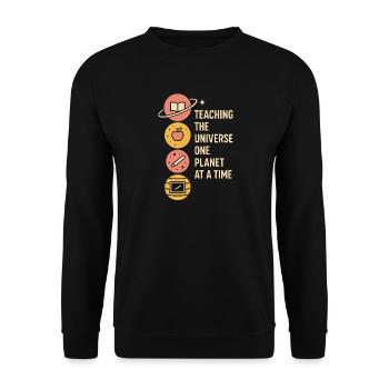 Spacecore Humour Cosmique Galaxie Univers Citation - Sweat-shirt Unisexe - noir - Devant - Alina (178cm) & Michal (187cm)