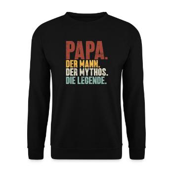 Papa L’Homme Le Mythe La Légende Rétro - Sweat-shirt Unisexe - noir - Devant - Alina (178cm) & Michal (187cm)