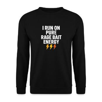 Pure Rage Bait Energy, Funny Saying  - Unisex Sweatshirt - black - Front - Alina (178cm) & Michal (187cm)