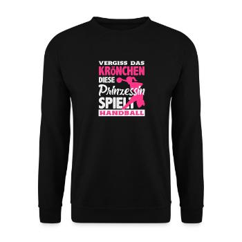 Handballspieler Handball Handballer Geschenke - Unisex Pullover - Schwarz - Vorne - Alina (178cm) & Michal (187cm)