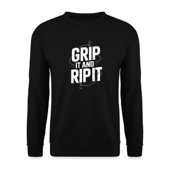 Rock Climbing Mountain Climb Carabiner Bouldering - Unisex Sweatshirt - black - Front - Alina (178cm) & Michal (187cm)
