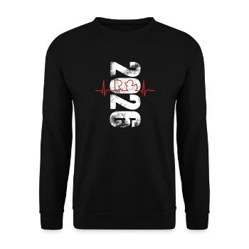 Rente 2026 - Retraite - Courbe ECG de rente - Sweat-shirt Unisexe - noir - Devant - Alina (178cm) & Michal (187cm)