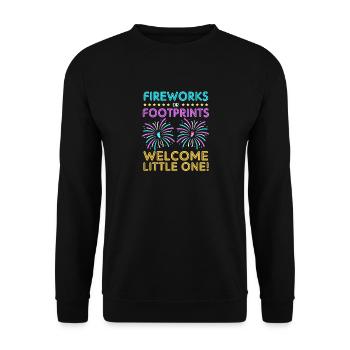 Gender Reveal Neues Jahr - Unisex Pullover - Schwarz - Vorne - Alina (178cm) & Michal (187cm)