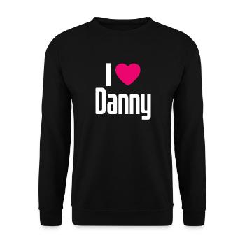 J’aime Danny Coeur rose J’aime Danny - Sweat-shirt Unisexe - noir - Devant - Alina (178cm) & Michal (187cm)